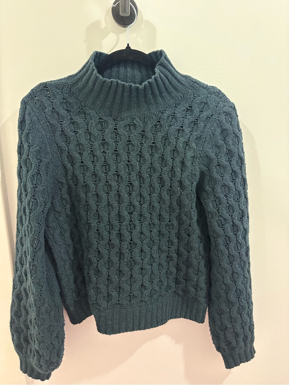 Gentle Fawn Cable Knit Turtleneck Sweater in Teal